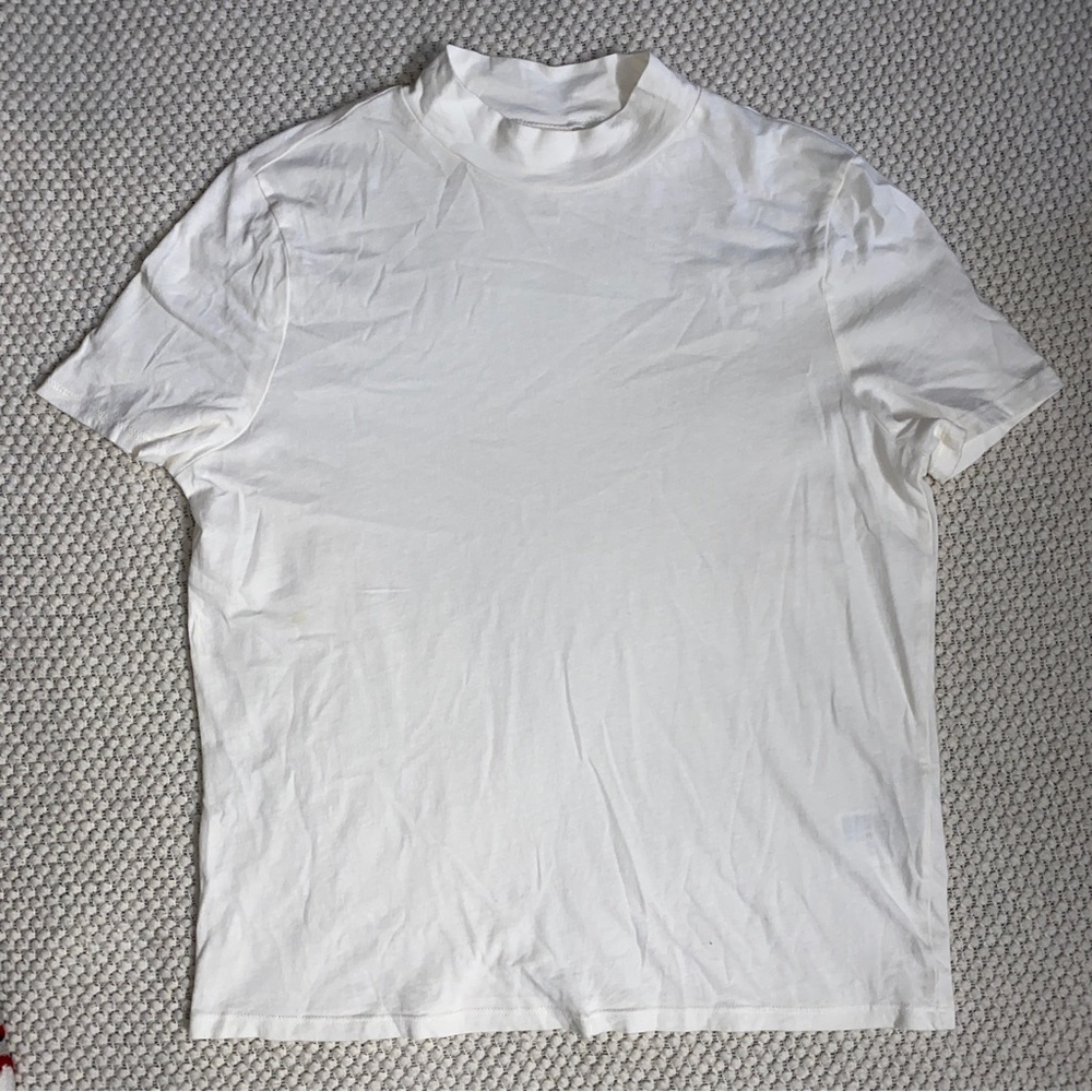 H&M White Turtle Neck T-Shirt Size S